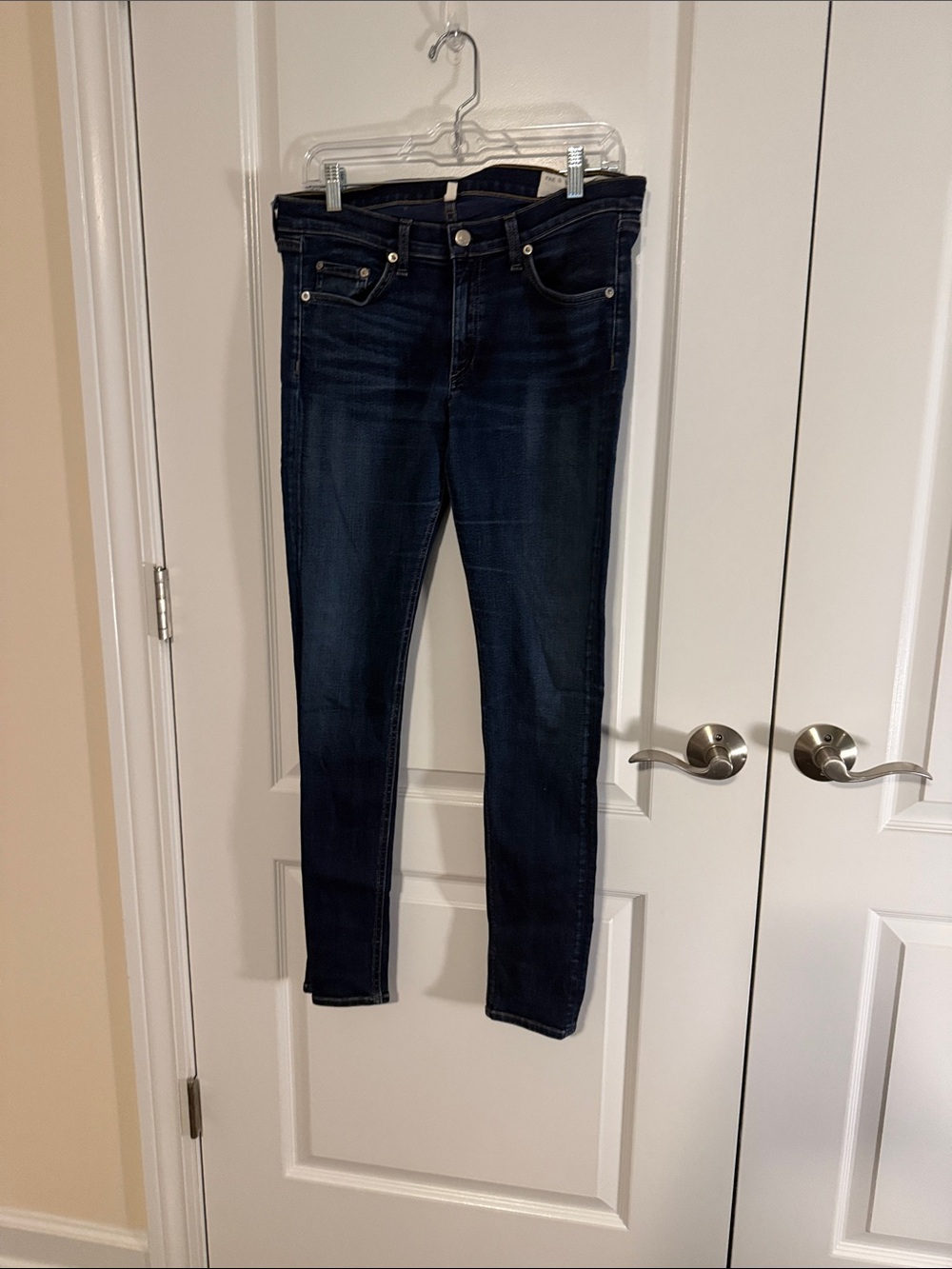 rag & bone Dark Indigo Skinny Jeans with Subtle Fade